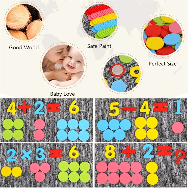 117 шт./компл. счетчики счетные чипы 30 мм Разноцветные математическая игрушка для бинго фишки игра Жетоны с коробка для хранения подарок для ребенка