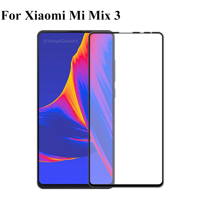 2 шт. черное закаленное стекло с полным покрытием для Xiaomi Mi Mix3 Mix 3 защитная пленка