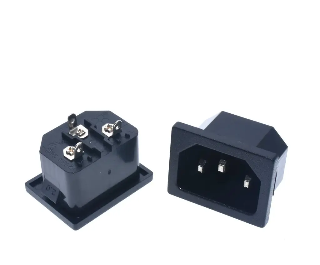 POWER CORD SOCKET IEC320 C14 MALE AC POWER CABLE JACK INLET Receptacle 10PCS