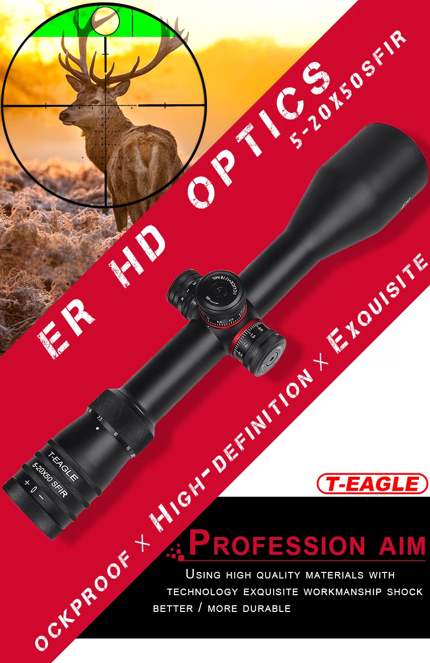 T-Eagle ER5-20x50SFIR тактический прицел AirRifle sniper охотничья Оптика прицел стрельба пистолет прицел охотничий Пистолет Аксессуары