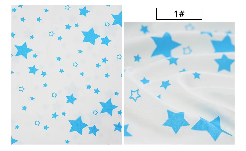Маленькая ткань из саржевого хлопка с принтом в виде звезд для малышей и детей, аксессуары ручной работы, ткань для кукол TJ0377