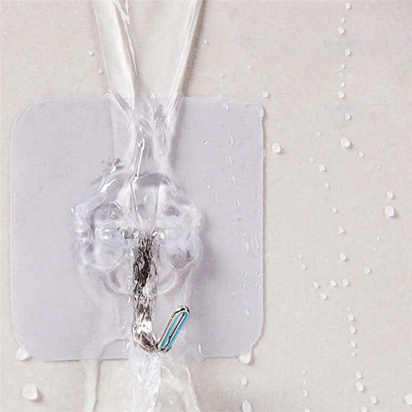Transparent Strong Self Adhesive Door Wall Hangers Towel Mop Handbag Holder Hooks For Hanging Kitchen Bathroom Accessories A29 (3)