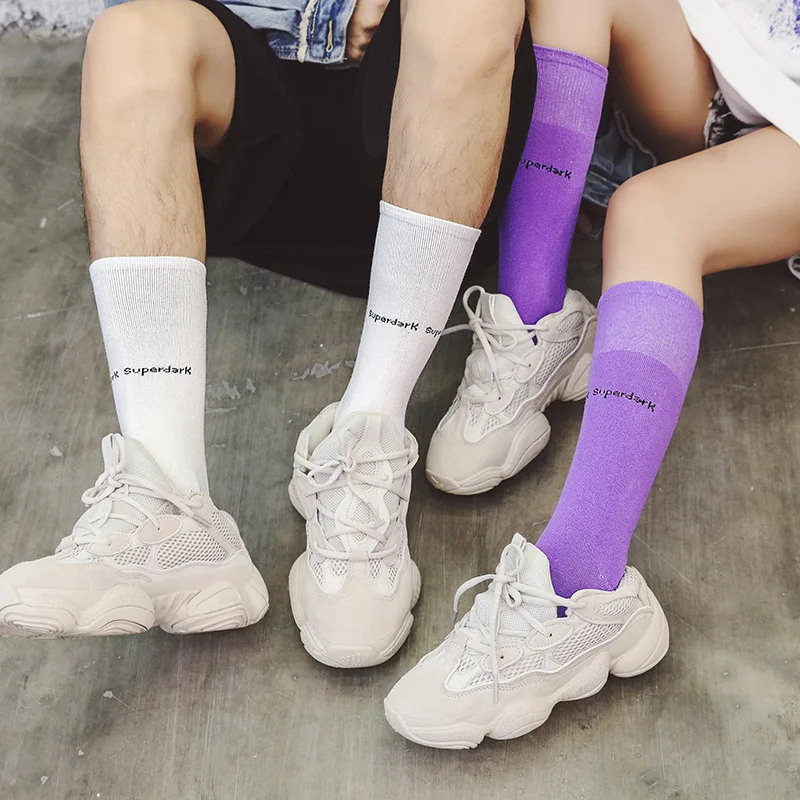 

Stockings men's tide street hip hop off tube socks tide socks cotton high tube white socks sports basketball socks