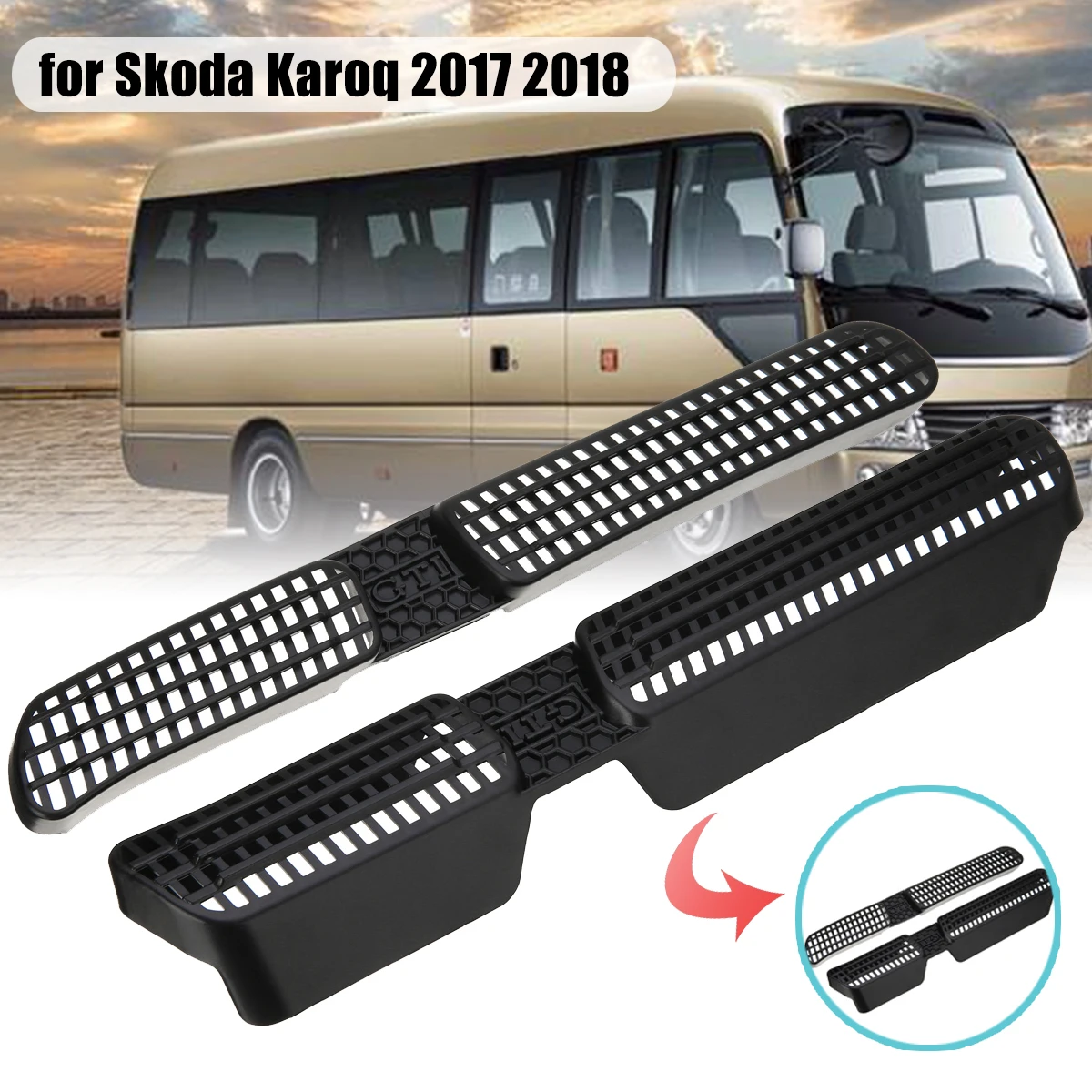 2Pcs For Skoda Karoq 2017-18 Under Seat Rear A/C Heater Floor Air Conditioner Duct Grill Grille Air Vent Outlet Cover Trim