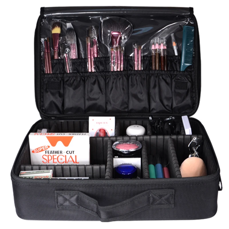 High Quality Large Capacity Women Professional Makeup Organizer Bolso Mujer Cosmetic Case Storage Bag Disassembly Suitcases
