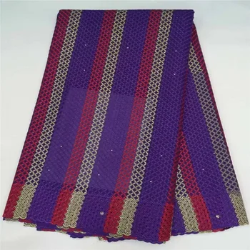 

Latest Multi Color African Voile Lace Fabric 2018 High Quality Lace Swiss Voile lace In Switzerland Cotton Dresses 5yd For Women