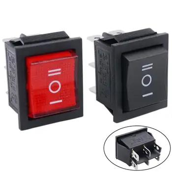 

2Pcs 6 Pins 3 Position ON/Off/ON Red LED Light Illuminated And Boat Black Rocker Switch Toggle KCD2-203N-BR
