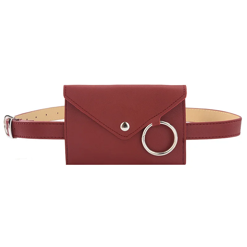 Fashion Women Chest Bag Solid Color Ring PU Leather Messenger Shoulder Crossbody Clutch Bag Packet Handbag Bolsa Feminino SS0421 (7)