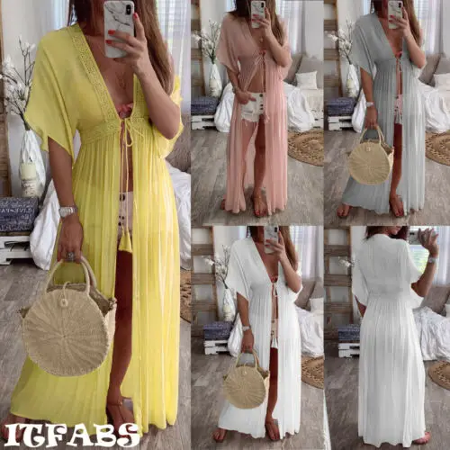 

Hirgin Women's Summer Chiffon Bikini Cover Up Swimwear Bathing Suit Beach Dress S-XL