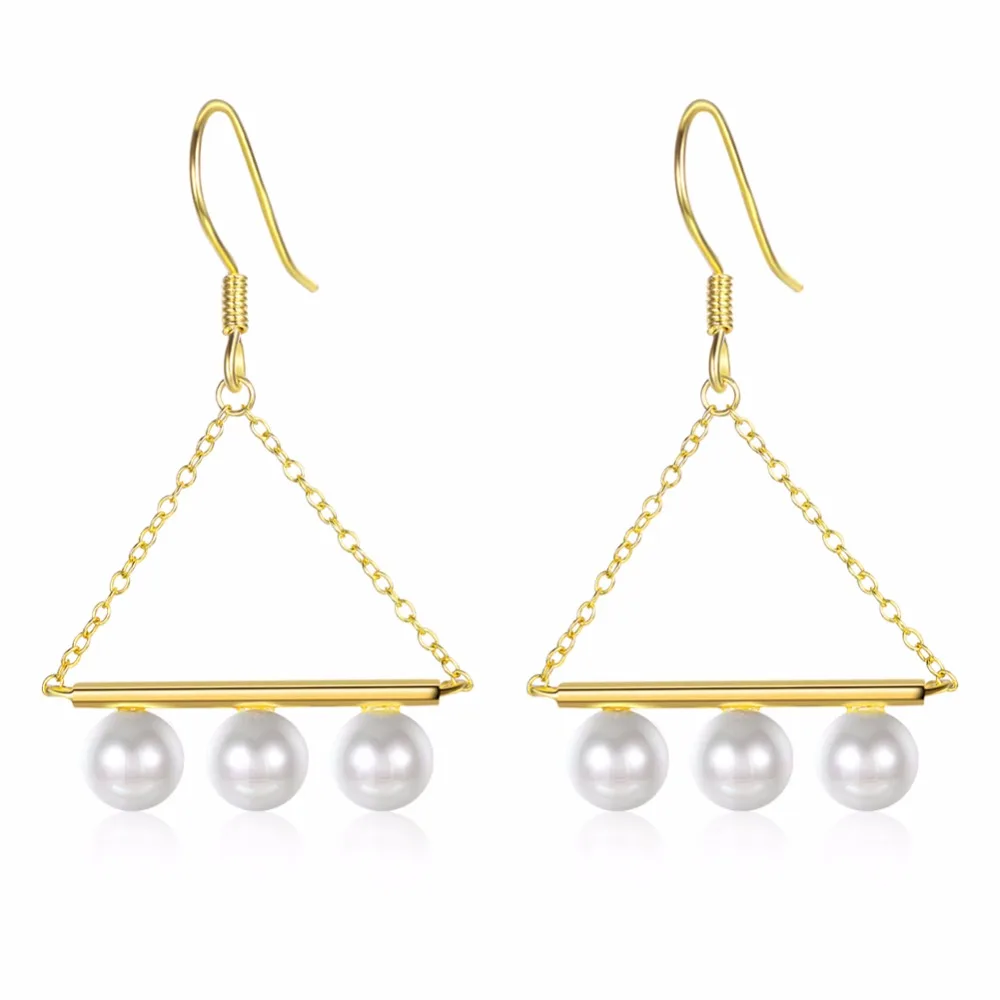 

Genuine 925 Sterling Silver Cat Drop Earrings Natural Freshwater pearl Jingle Bell for Women & Girls gift