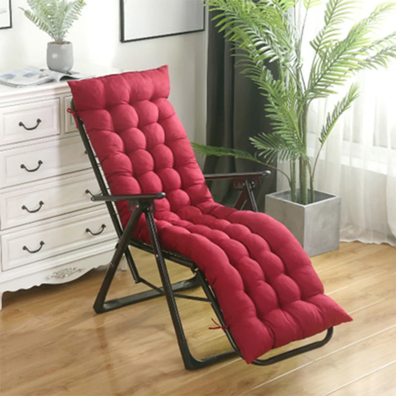 Твердый Мягкий сад шезлонг кресло-Релакс с подушкой для сиденья утолщенная Складная кресло-качалка Подушка длинное кресло диване подушки на сиденья - Цвет: red L