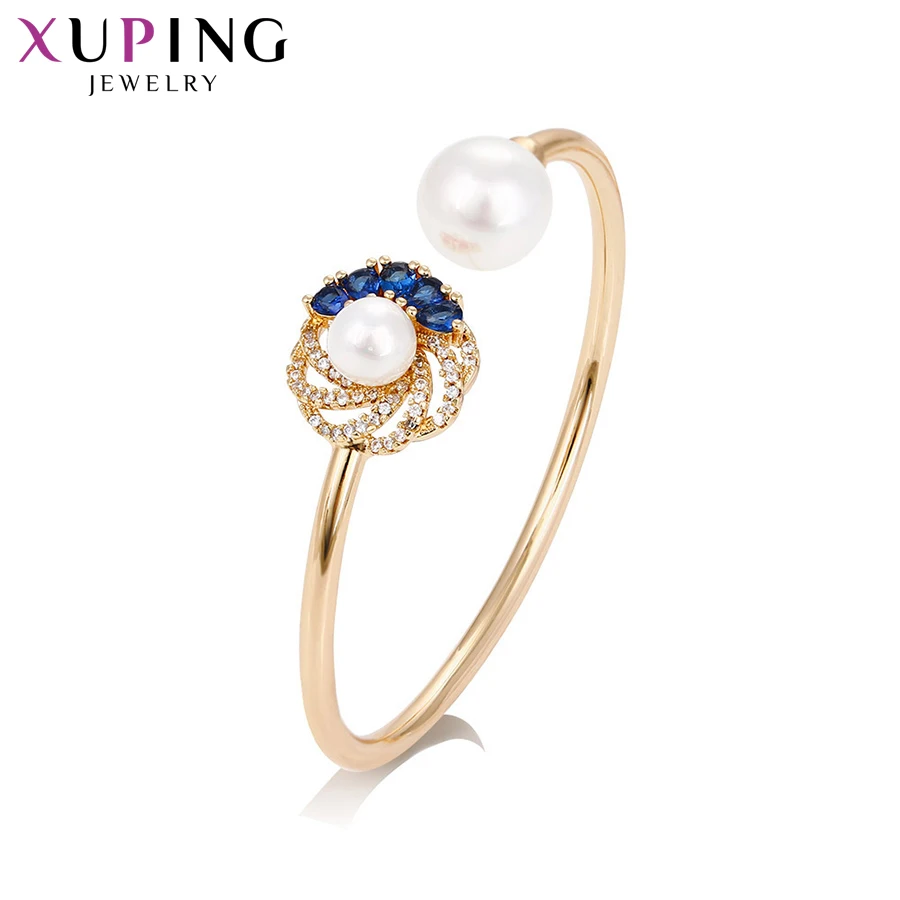 

11.11 Deals Xuping Elegant Bangles Trendy Imitation Pearl Jewelry Charms Styles Thanksgiving Gifts for Women Girls S163.4--51733