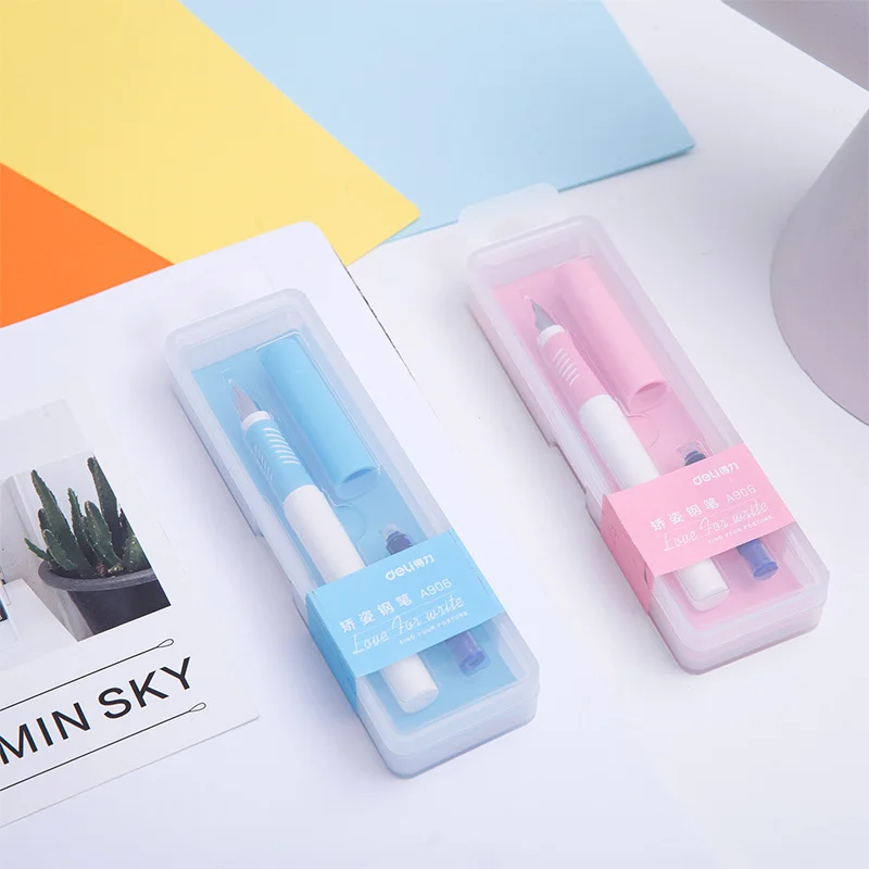 

Student's Posture Kawaii Erasable Plastic Fountain Pen with Ink Sac For Kids Gift Korean Stationery Office School Supplies