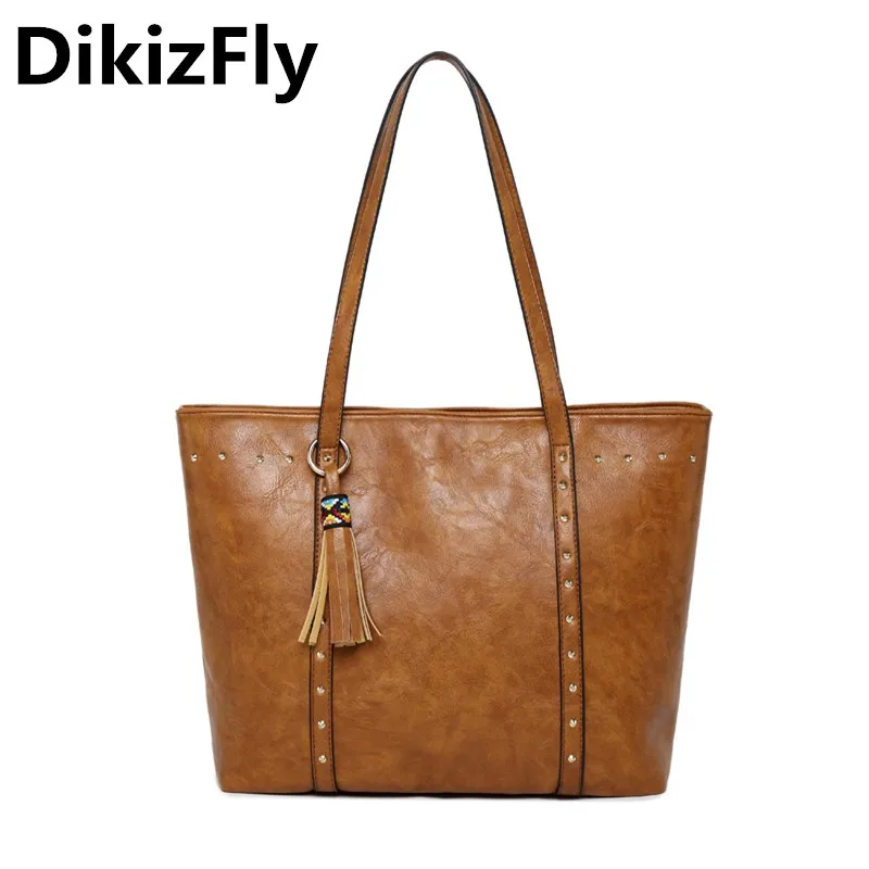 

DikizFly Fashion Casual Tote Handbag Women Shoulder Bags Large Capacity Luxury Handbags Women Bags Designer Sac A Main Big Purse
