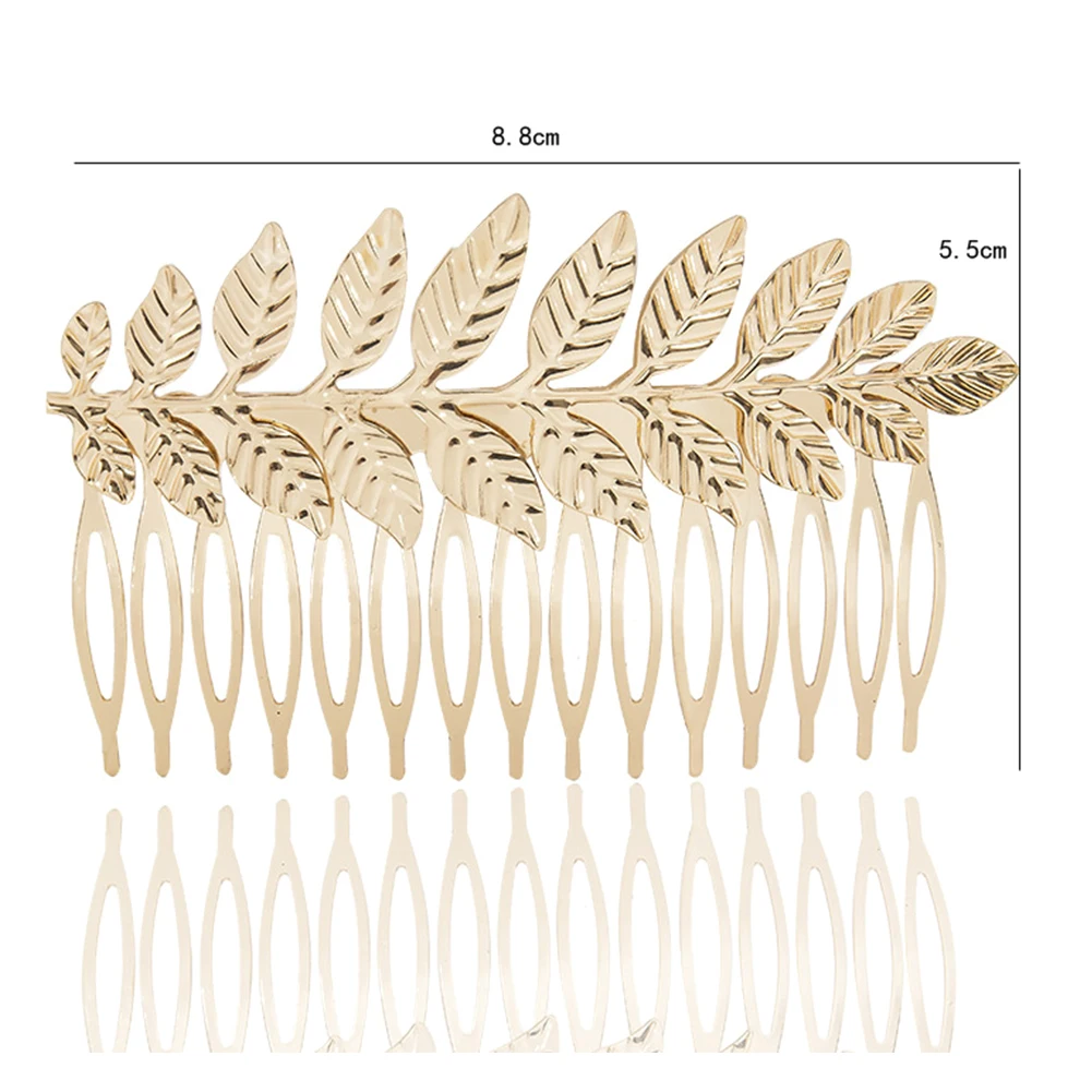 Подарок, модные свадебные аксессуары для волос, портативное украшение, заколка для волос, гребень, инфикс, красивый металлический элегантный в форме листа