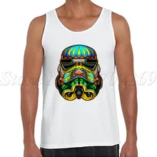 Для мужчин праздничный штурмовика Топы на бретельках Star Wars печатных жилет без рукавов повседневный бодибилдинг одежда Мода Фитнес Singlet