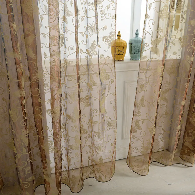 

2018 Creative 1*2M Hot Butterfly Voile Door Curtain Panel Window Room Divider Sheer Curtain