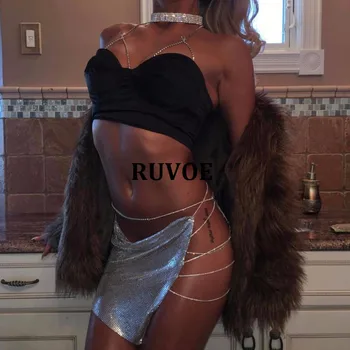 

Hot Sell Metal RUNWAY Skirt Beach Slits Tassel Sliver Gold Black Rose Gold Womens Metal Bottom Party Mini Skirt YY-02