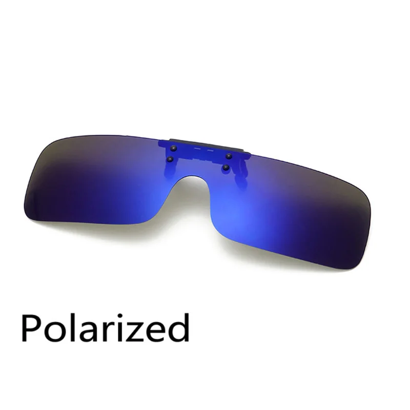 Polarized Clip on Sunglasses clip on glasses square Polaroid Lens Men Women mirror Sun Glasses Night