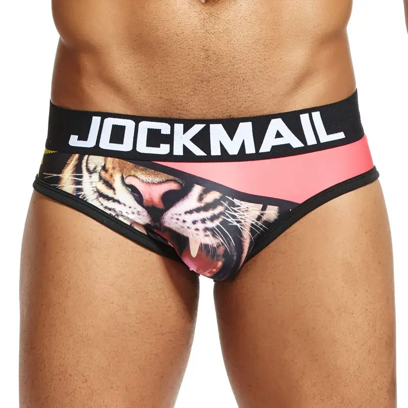 JOCKMAIL Brand Sexy Mens Underwear Briefs calzoncillos hombre slips printed calcinha Cueca Gay Underwear Male Panties white boxer briefs