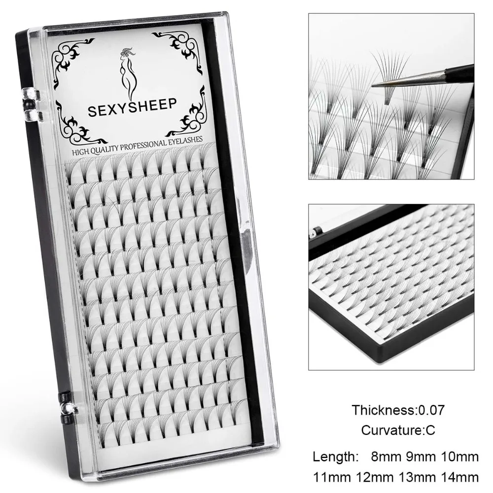 

SEXYSHEEP 9P High quality eyelash mink eyelashes extension Individual Eyelashes Professional Makeup Grafting maquiagem cilios