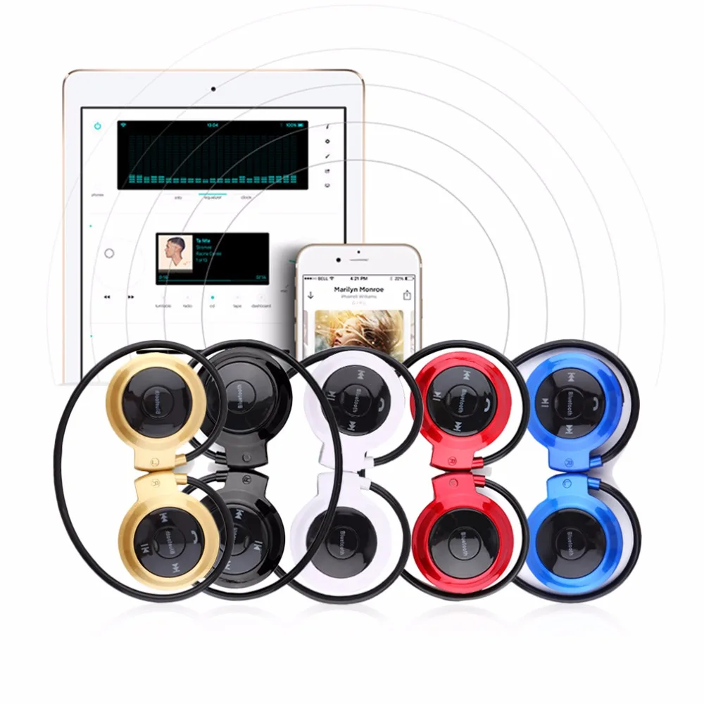 

Ear Hook Mini Sports Wireless Bluetooth Headset Hi-Fi Handsfree Stereo Earphone Headphone TF Card For MP3 Player