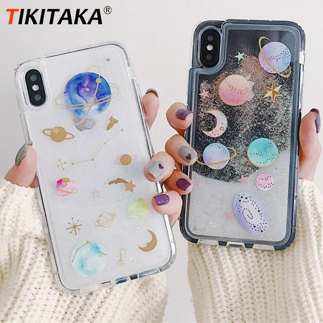 fashion glitter case for iphone 7 6 6s plus covers quicksand liquidfashion glitter case for iphone 7 6 6s plus covers quicksand liquid planet moon star mobile phone case for iphone x 8 8 plus hot