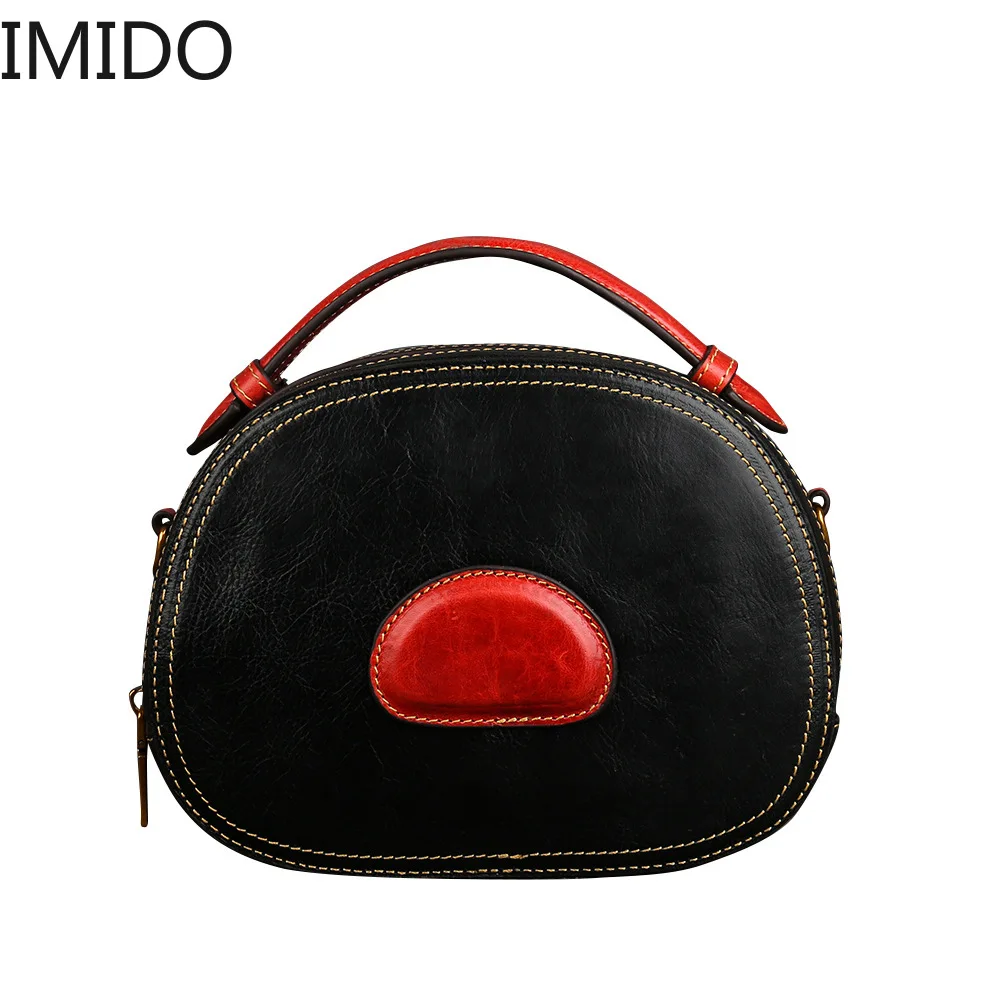 

IMIDO 2019 New Retro Headlayer Cowhide Lady Slanted Across The Hand To Carry A Single Shoulder Bag Designer Famous Brand Women
