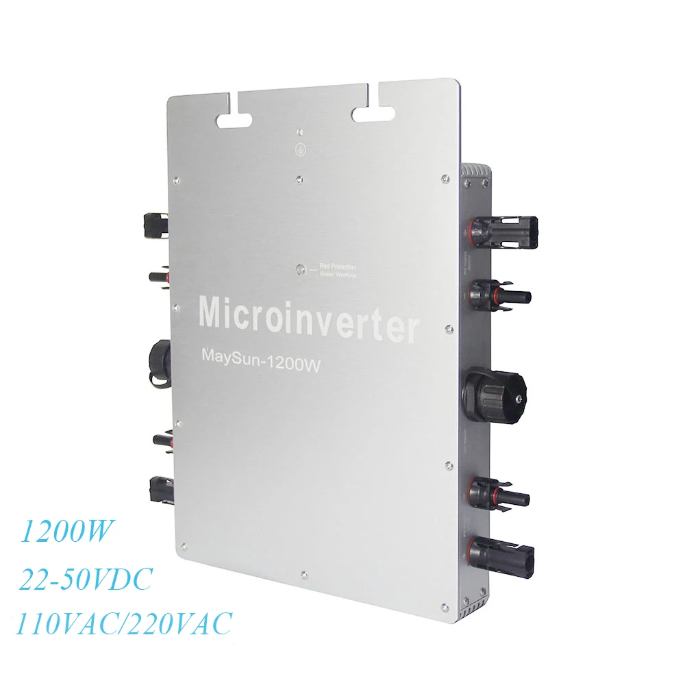 

MAYLAR MaySun1200W MPPT Solar Power Pure Sine Wave Micro Inverter Inmetro 22-50VDC to 180-260VAC IP65 Waterproof