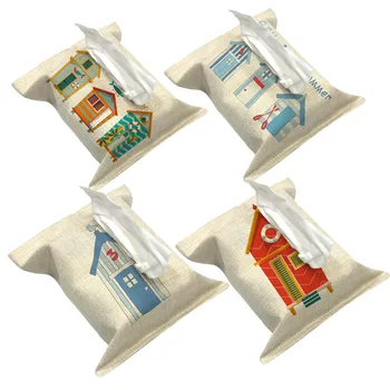 

Big House Decorate Tissue Boxes Fabric Linen Cover Car Home Office bathroom