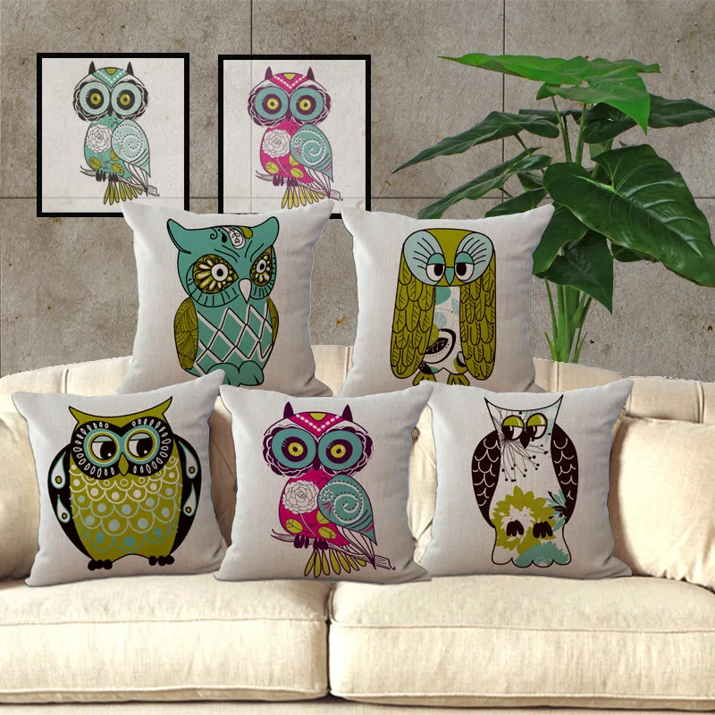 

Wholesale price 1 piece Cartoon Cute Owl Series Seat Cushion Decorative Home Decor Sofa Chair Throw Pillows Case 45*45cm A1029