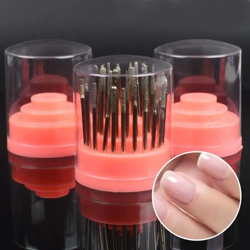 

Pro 48 Holes Nail Drill Bit Holder Stand Acrylic Cover Container Manicure Display Storage Box Manicure Nail Art Tool
