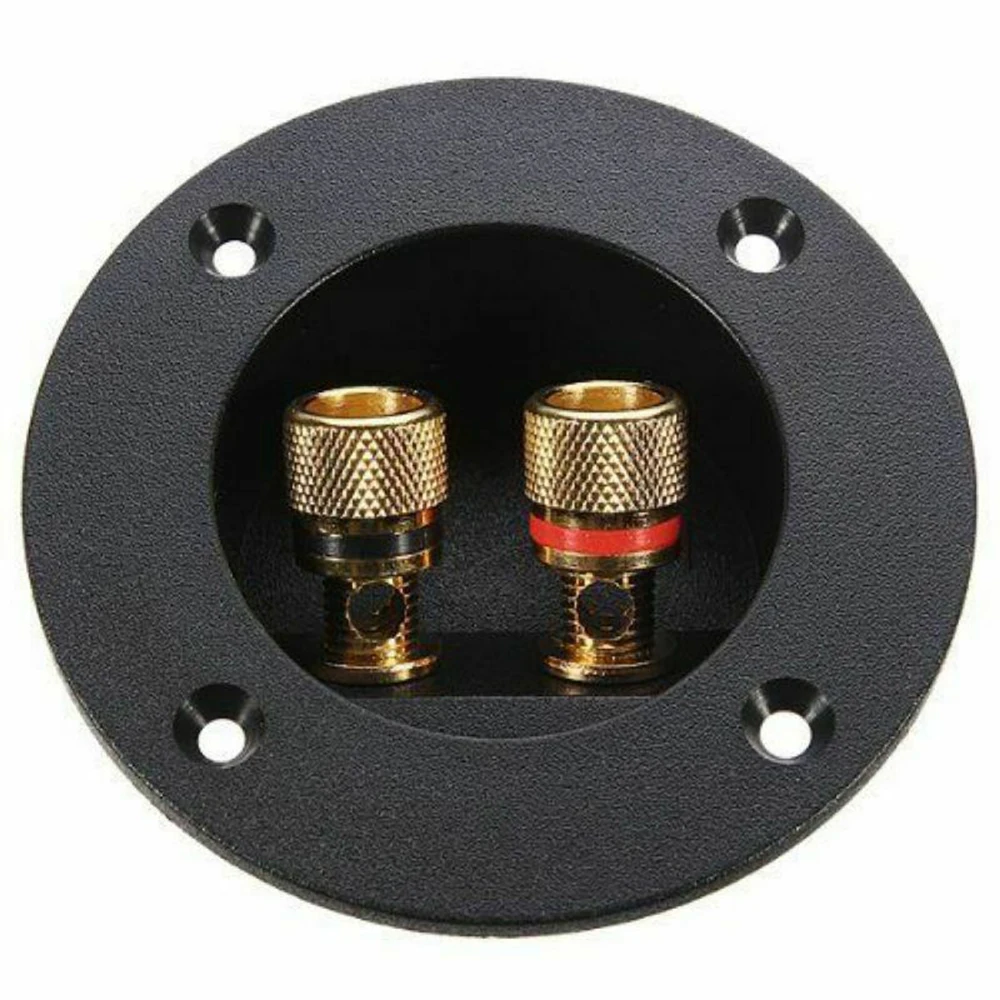 2 pcs DIY Home Car HIFI Stereo 2 way Subwoofer Speaker Box Terminal Round Cup Connector Binding Post For 4mm Banana Plugs