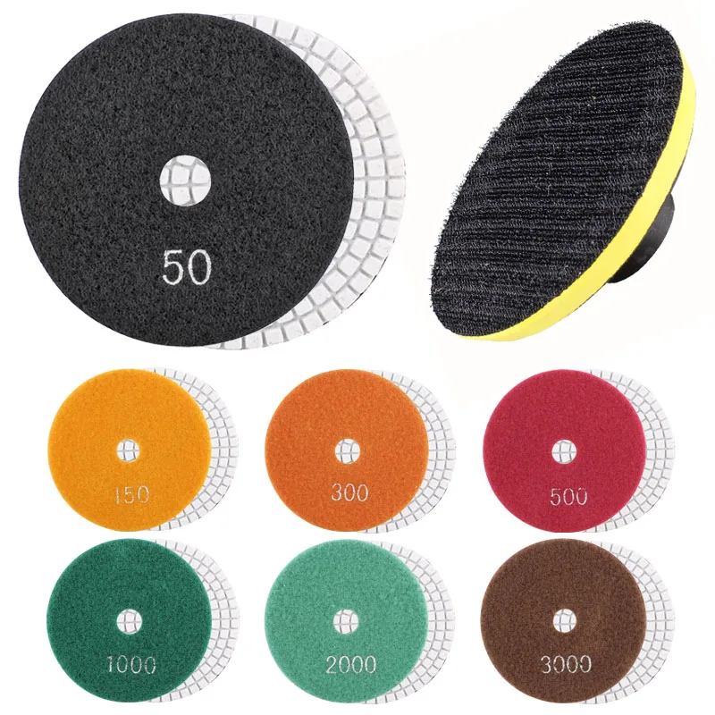 7 pcs granite diamond polishing discs pads buffing tool concrete wet