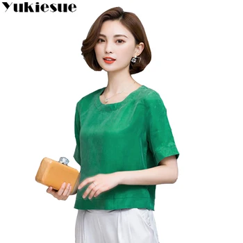 

2018 blouse shirt womens tops and blouses Cupro silk blosas women top clothing mother shirts Large size XXXL blusa feminina