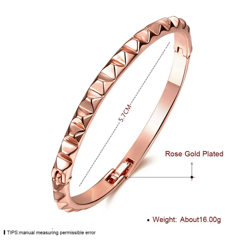 

Hot Sale Rose Gold & White Gold Gear 5.7cm Bangle For Women Girls Engagement Christmas Vintage and Luxury Jewelry Accessories