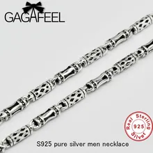 Comercio al por mayor 100% Real Pura Plata Esterlina 925 Collar Marca Gruesa Cadena de plata Tailandés de largo Los Hombres punkyes del collar envío libre LHYC15