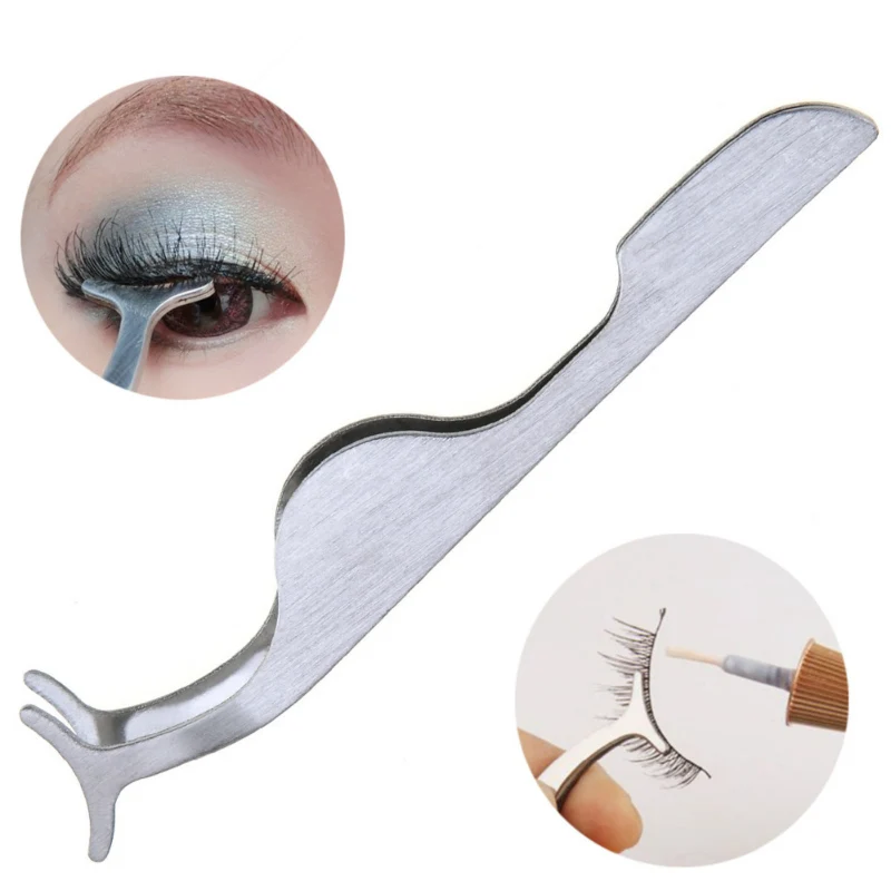 1pcs/sst False Eyelash Tweezers Fake Eye Lash Applicator Eyelash Extension Curler Nipper Auxiliary Clip Clamp Makeup Forceps