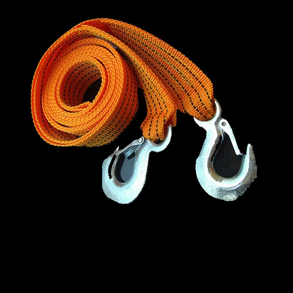 الثقيلة سيارة حبل للسحب حزام حزام عالية القوة حزام نايلون مع قوي خطاف معدني سحب كابل ل مقطورة