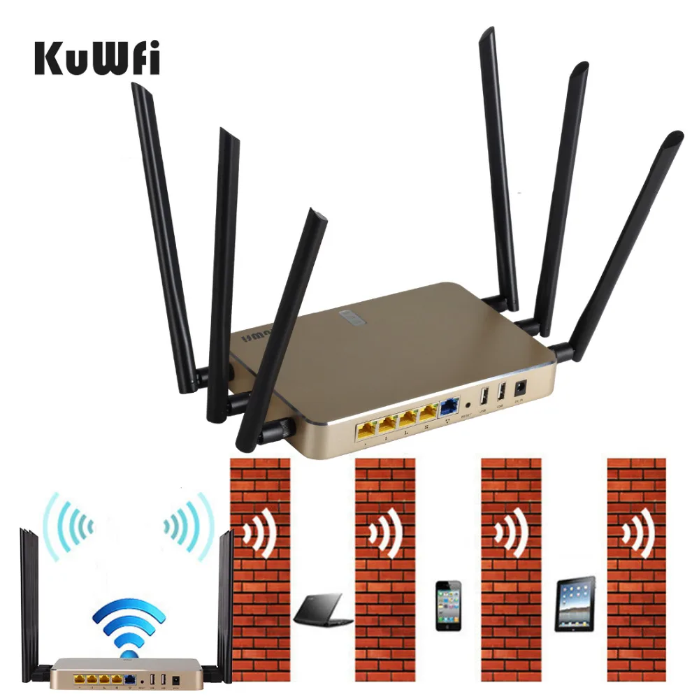 1200Mbps High Power Multi Function11AC Dual Band Wireless Router WiFi Repeater AP High Gain and Whloe Cover work 128 Users