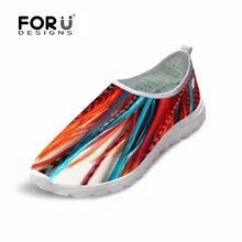 FORUDESIGNS/ г., женская повседневная обувь из сетчатого материала женские лоферы на плоской подошве с объемным цветным принтом перьев женская дышащая Летняя обувь Zapatos