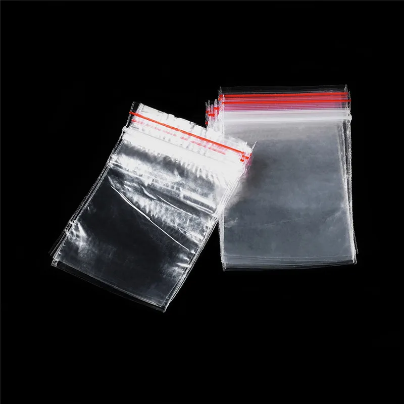 

200pcs 7x5cm Rectangle Clear Zip Lock Bags for Jewelry Packaging Bead Storage Unilateral thickness: 0.023mm