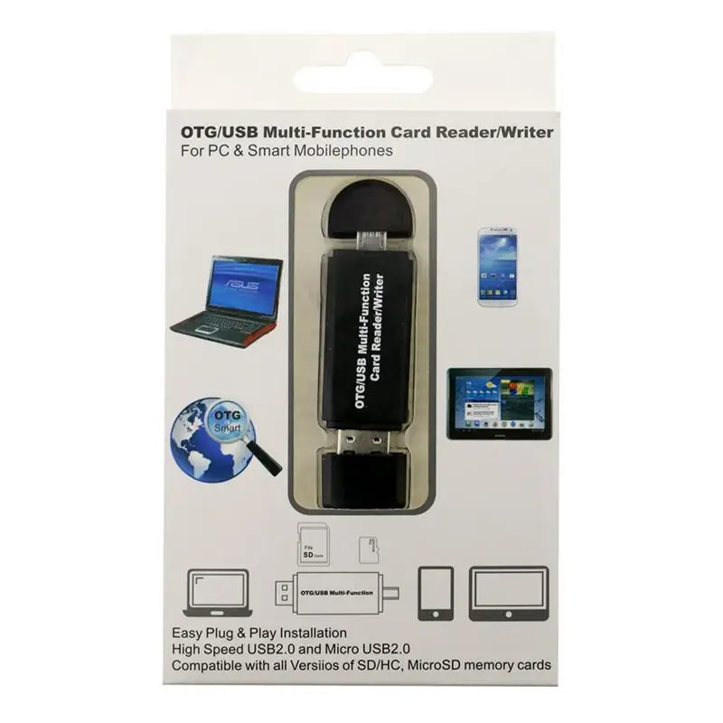 Tmddotda Card Reader USB 2.0 SD/Micro SD TF OTG Type C Smart Memory Card Adapter for Laptop USB 2.0 Cardreader SD Card Reader