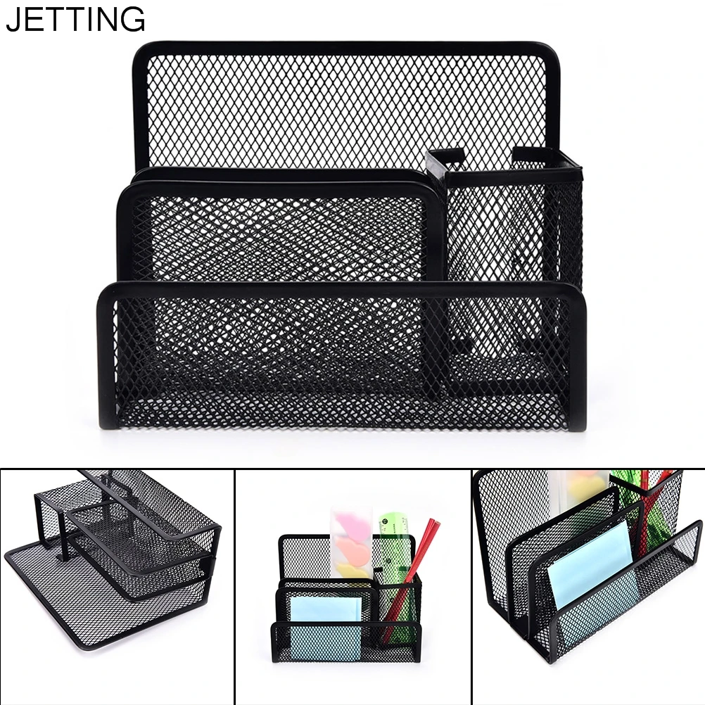 

Multi-functional Pen Holder Stationery File Paper Organiser Storage Collection Office School Supplies Metal Mesh Desk Organizer