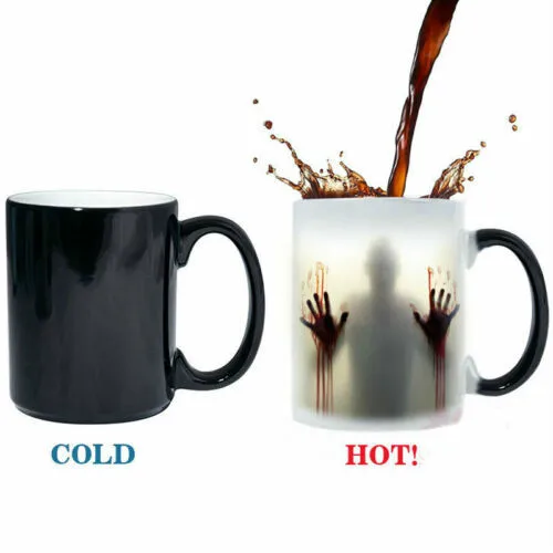 

Heat Reactive Coffee Mug.Cup Walking Dead Personalised Magic Zombie Color Change Heat Reactive Coffee Mug.Cup