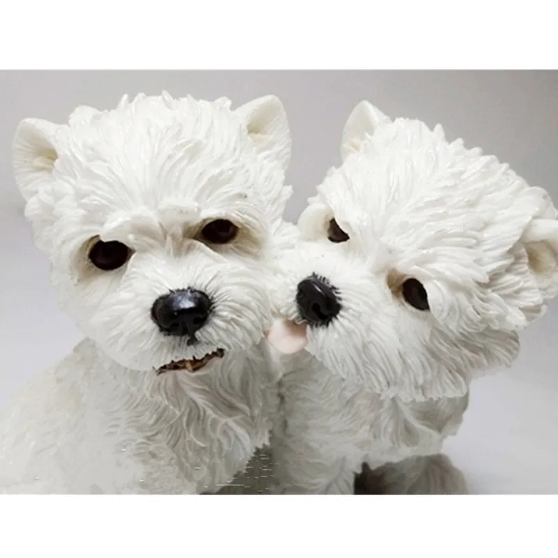Моделирование милый щенок West Highland White Terrier креативный домашний декор счастливая