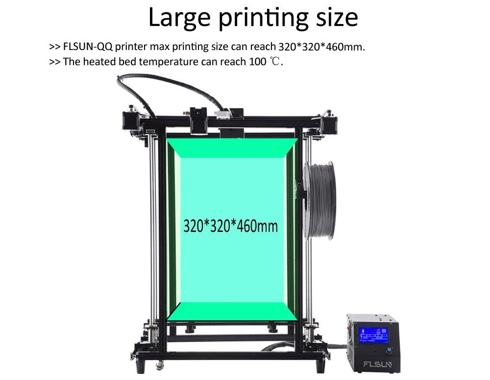 Flsun 3D Printer Pre-assembly printing Size 320*320*460mm Printing Area Metal Frame High Precision Heated Bed Support Flsun 3D Printer Pre-assembly printing Size 320*320*460mm Printing Area Metal Frame High Precision Heated Bed Support