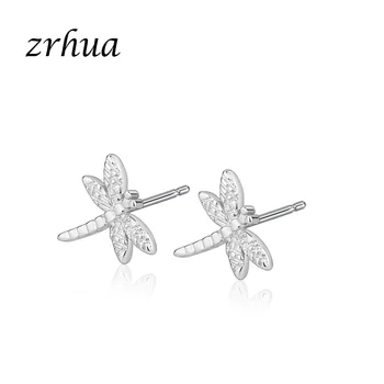 

ZRHUA Women Kids Girls Small Sterling Silver 925 Stud Earrings Dragonfly Jewelry Earings Studs Accessory zilveren oorbellen
