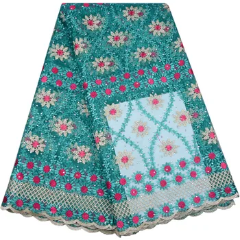 

New African Style French Lace Fabric French African Tulle Laces Fabrics 2018 Fashionable Nigerian Lace Fabrics With Stones 985