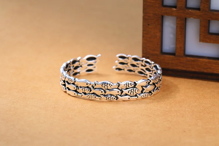 Высокое качество, 925 пробы серебряные кольца с рыбками для женщин, регулируемое обручальное кольцо, модное Стерлинговое Серебро-ювелирные изделия, подарок для девушек